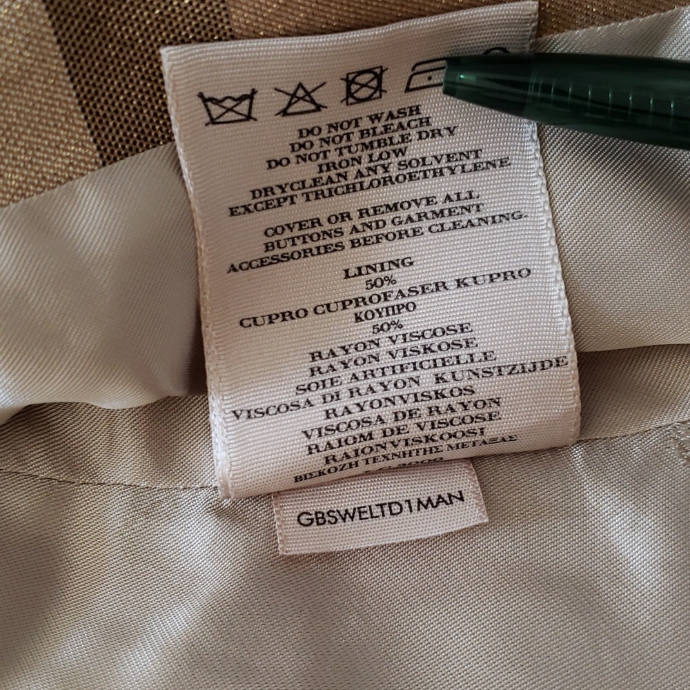 BURBERRY GOLD SHIMMER METALLIC CHECK PLAID TRENCH COAT - Picture 13 of 16